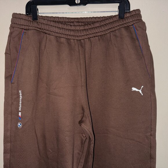 Puma Men's Sweatpants BMW Motor Sport Essentials Brown Size L 627499-09 NEW - Picture 3 of 7
